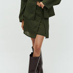 Bellina-M_Pine Green Black Stripe_Model_1