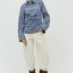 Loutro-M_Navy Blue Check_Model_3