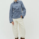 Loutro-M_Navy Blue Check_Model_3