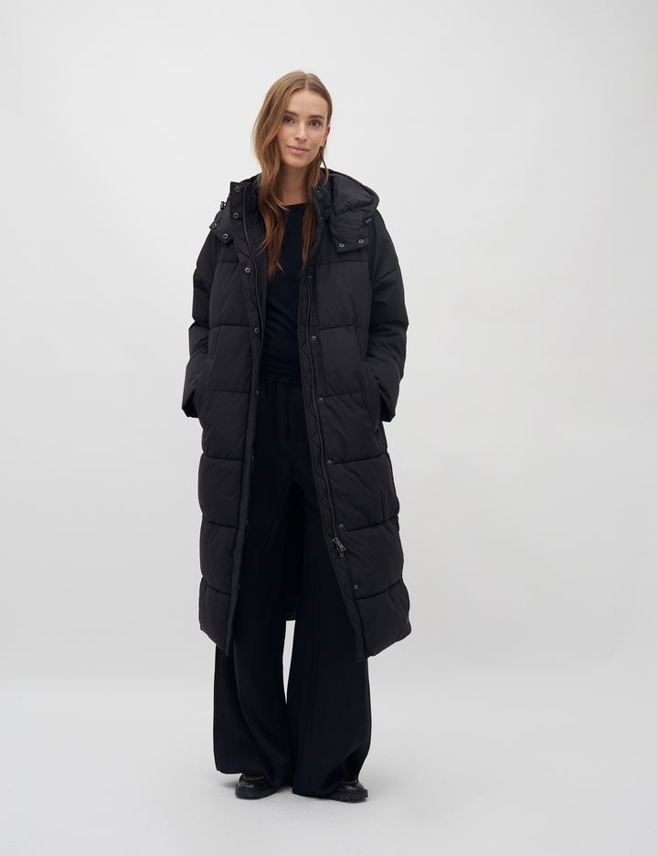 Ela Slit Pufferjacke - Schwarz
