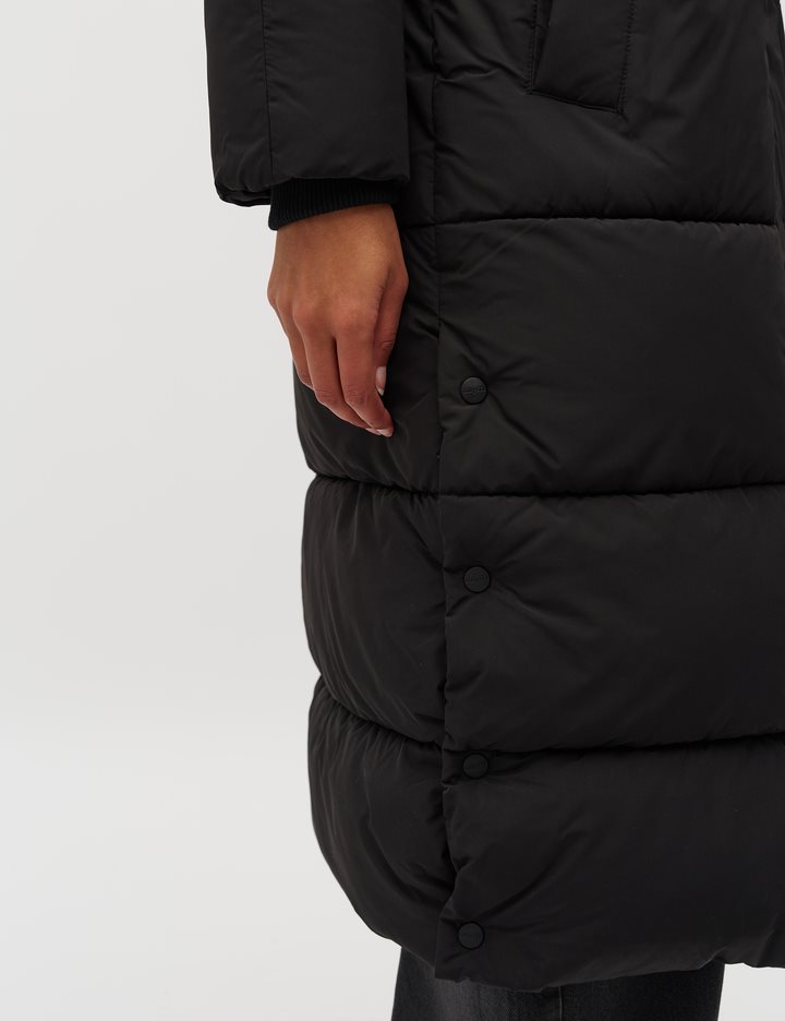 Ela Slit Pufferjacke - Schwarz
