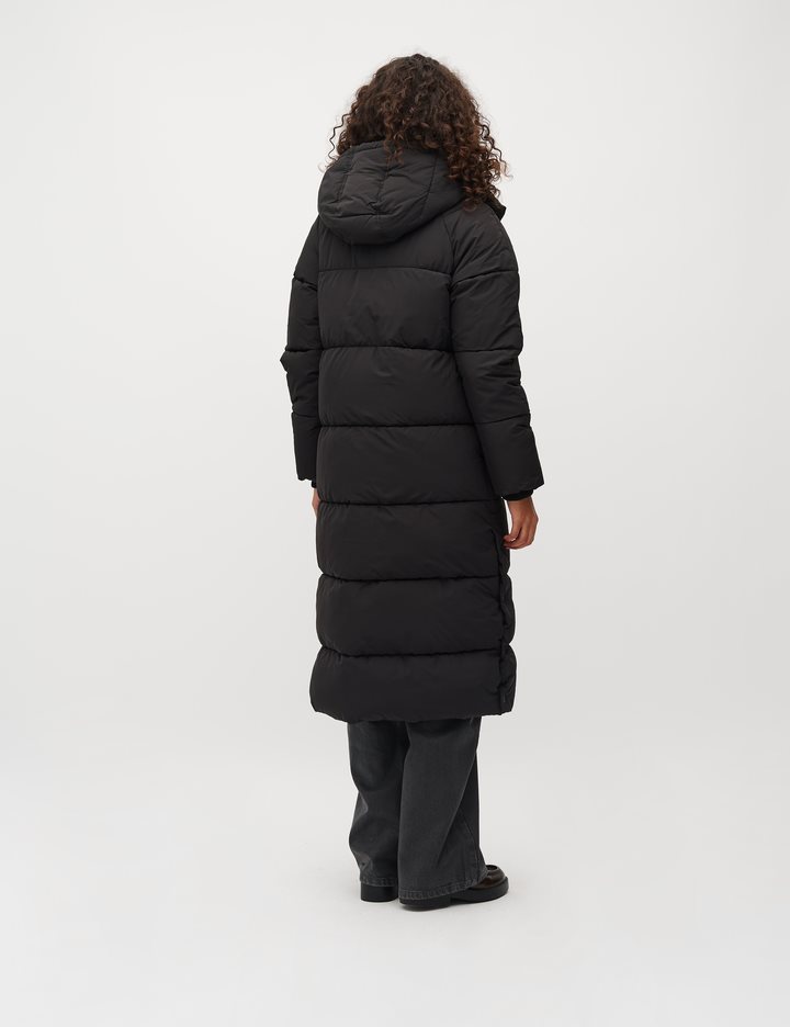 Ela Slit Pufferjacke - Schwarz